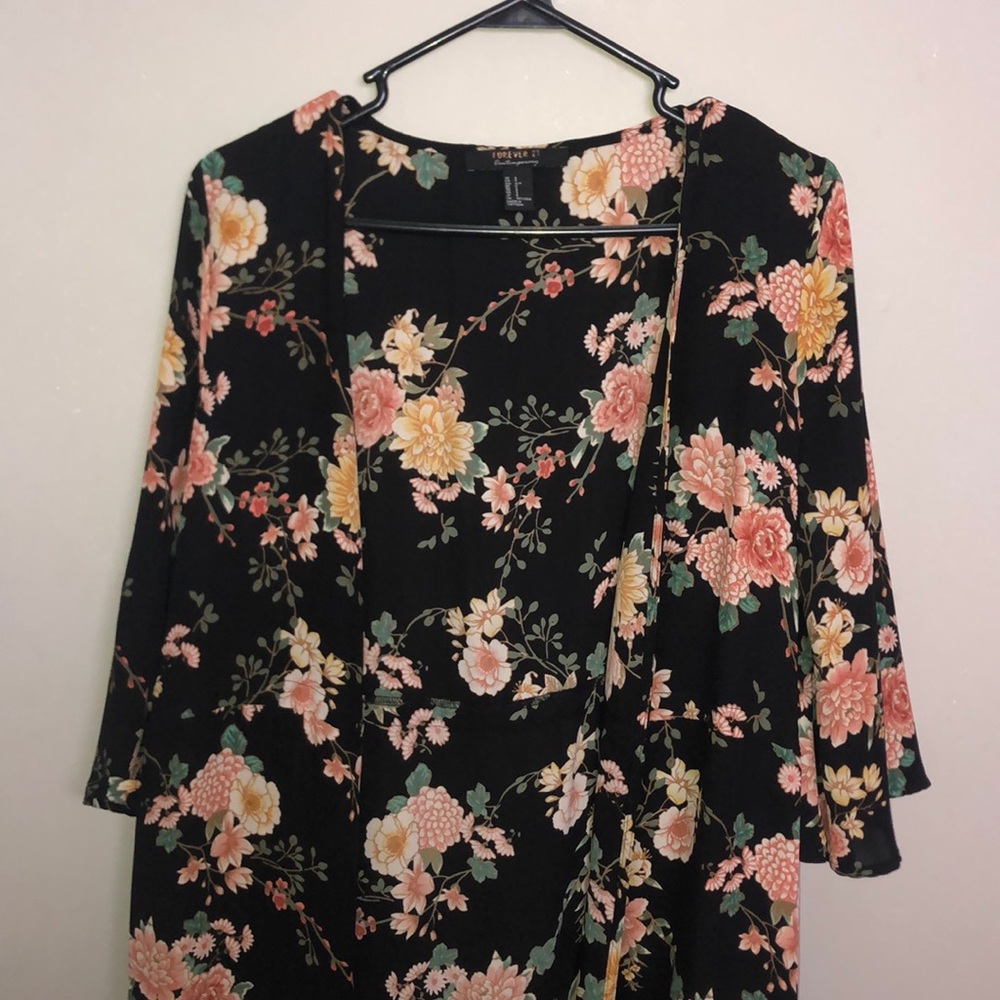 floral silk robe